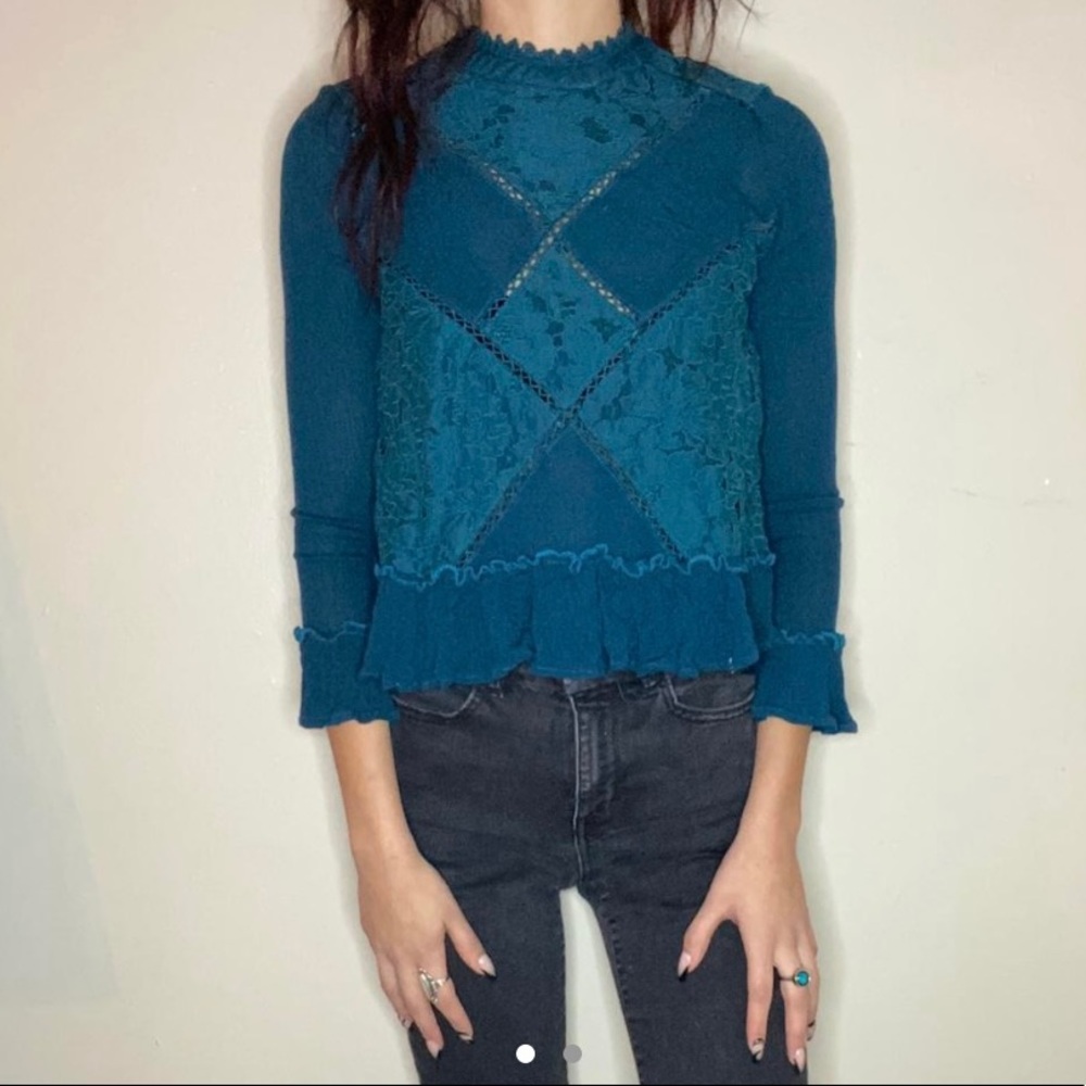 teal blue textured shirt!